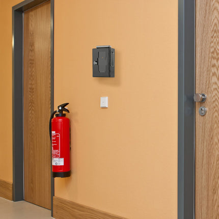 Emergency key box with flap