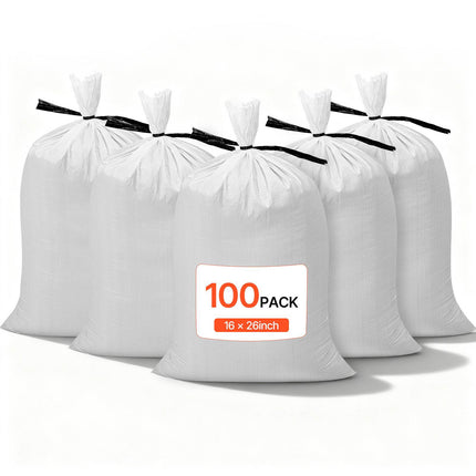 Empty Sandbags 100-Pack, 40 x 66 cm, With Ties