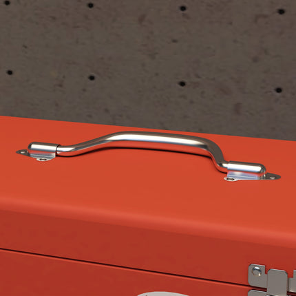 Red steel tool box with 3 drawers - 45 x 24 x 27 cm
