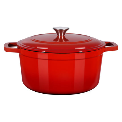 Enameled Cast Iron Dutch Oven 6 Qt with Lid, Red