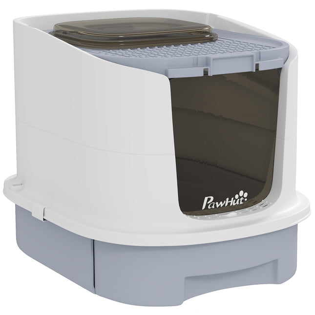 Enclosed Cat Litter Box with Scoop, Odor Control Bags