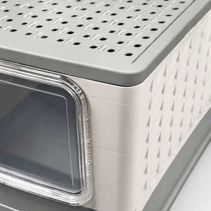 Enclosed Cat Litter Tray with Drawer, Foldable Design