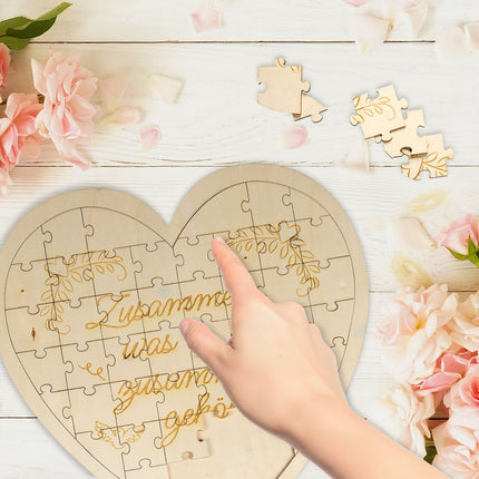 Engraved Heart-Shaped Wooden Puzzle Gift
