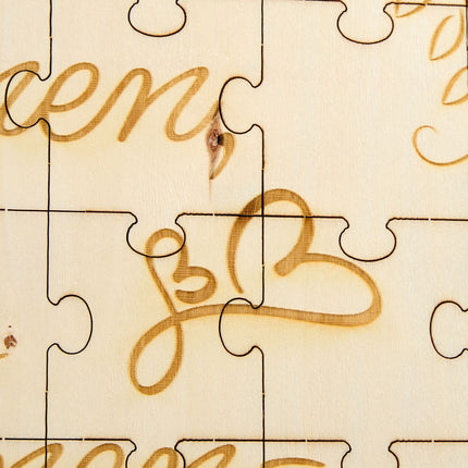 Engraved Heart-Shaped Wooden Puzzle Gift