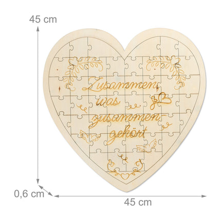 Engraved Heart-Shaped Wooden Puzzle Gift