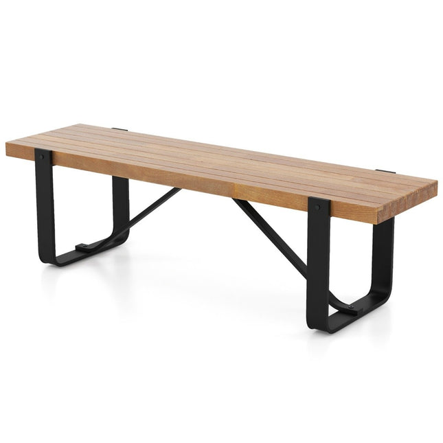 Entreebank met metalen frame, halbank, rustiek boerderijhouten schoenenrek, 152,5 x 43 x 44 cm