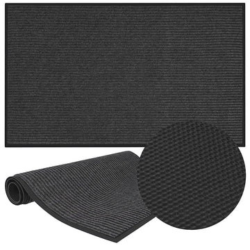 Entrance Doormat 80 x 120 cm with Non-Slip PVC Backing, Grey