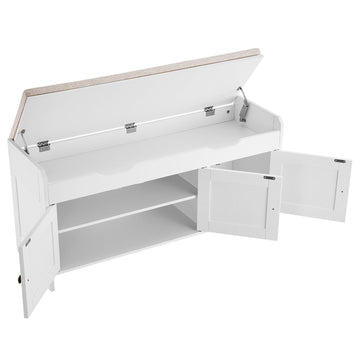 Entryway Shoe Storage Bench, Lift-Top, Cushioned Seat