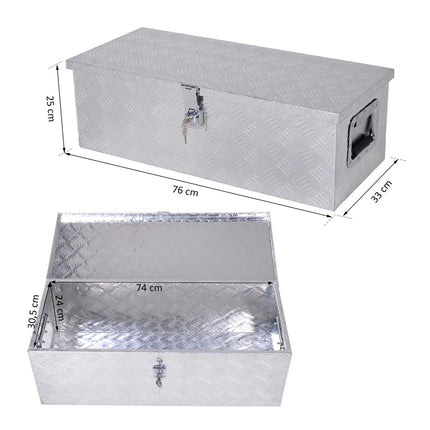 Equipment box in aluminum - Silver, 76x33x25 cm