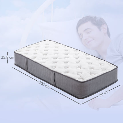 Ergonomic 7-Zone Mattress 90x200 cm, Washable Cover