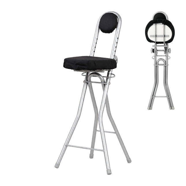 Ergonomische verstelbare sta-kruk, zwart/zilver