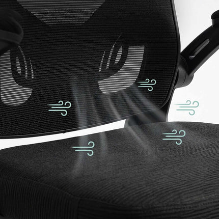 Ergonomic Black Office Chair with Head & Lumbar Support