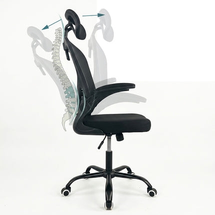 Ergonomic Black Office Chair with Head & Lumbar Support