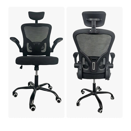 Ergonomic Black Office Chair with Head & Lumbar Support