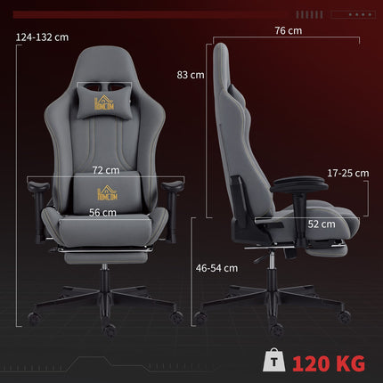 Ergonomic Gaming Chair, 3D Armrests, Adjustable, Gray