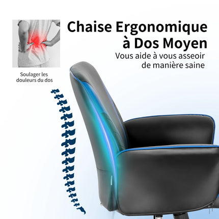 Ergonomic Gaming Chair, Height Adjustable, PVC Leather