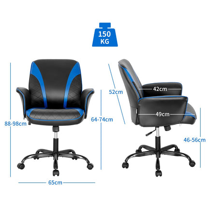Ergonomic Gaming Chair, Height Adjustable, PVC Leather