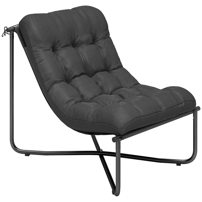 Ergonomic Garden Chair with Cushion, Dark Grey, 120kg Capacity