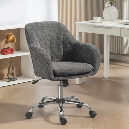 Ergonomic Grey Office Chair with Swivel and Rocking Function