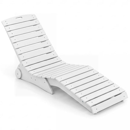 Ergonomic HDPE Pool Lounger with Wheels – White
