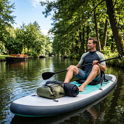 Ergonomic Kayak Seat Pad with Adjustable Straps, Black-Grey