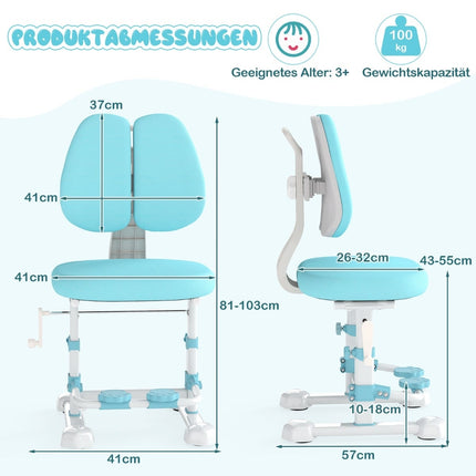 Ergonomic Kids Desk Chair with Adjustable Backrest & Footrest