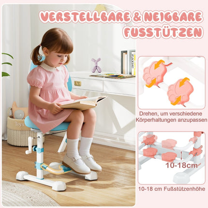 Ergonomic Kids Desk Chair with Adjustable Backrest and Footrest
