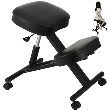 Ergonomic Kneeling Chair – Adjustable Height, Locking Wheels, 265 lb