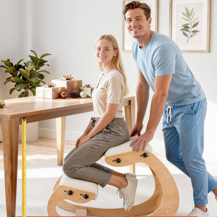 Ergonomic Kneeling Chair – Adjustable Height, Wood Frame