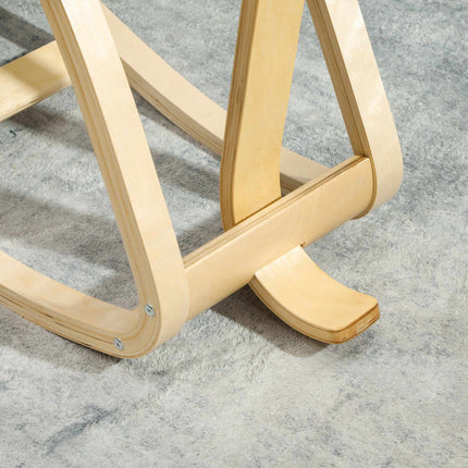 Ergonomic Kneeling Chair, Dark Blue, Birch Wood Frame