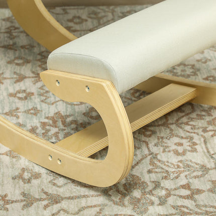 Ergonomic Kneeling Chair for Posture, Rocking Design, Cream
