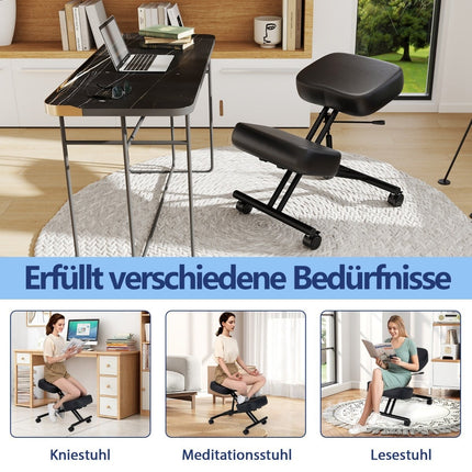 Ergonomic Kneeling Chair with Adjustable Height and Wheels