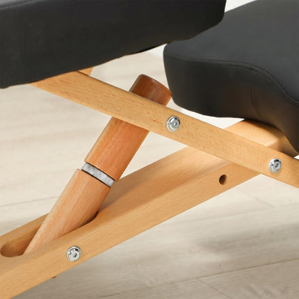 Ergonomic Kneeling Chair with Wheels, Black, Foam Padded