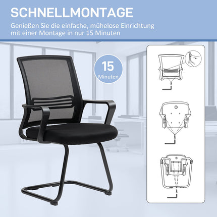 Ergonomic Mesh Chair, Foam, Metal Legs, Black