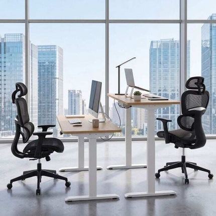Ergonomic Mesh Office Chair, Adjustable Armrests & Headrest, Black