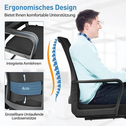Ergonomic Mesh Office Chairs, Set of 2, 136kg Capacity