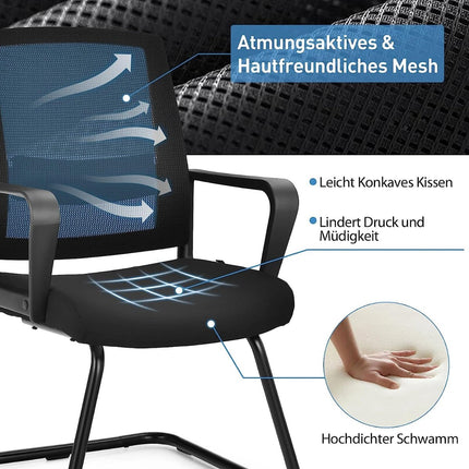 Ergonomic Mesh Office Chairs, Set of 2, 136kg Capacity