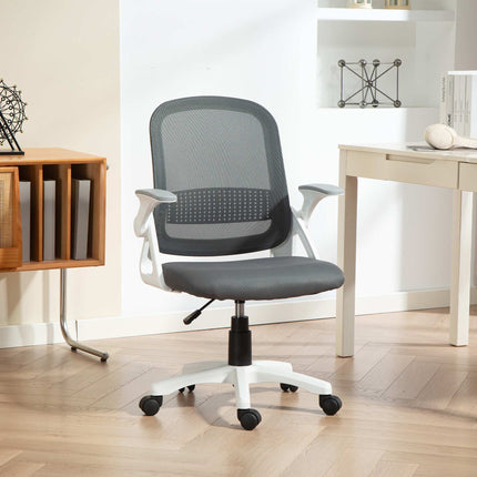 Ergonomic Mesh Office Chair with Foldable Arms, Gray