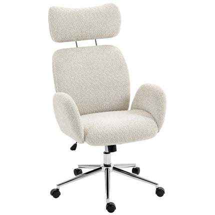 Ergonomic Office Chair, Adjustable Headrest, Tilt, Gray-White