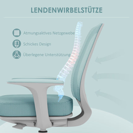 Ergonomic Office Chair, Adjustable Height, Green, 360 Swivel