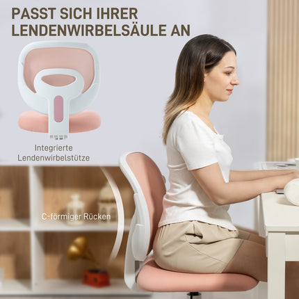 Ergonomic Office Chair, Adjustable Height, Pink