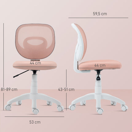 Ergonomic Office Chair, Adjustable Height, Pink