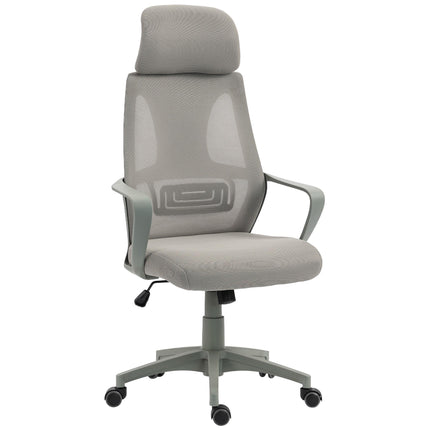Ergonomic Office Chair, Adjustable Height with Headrest, Grey