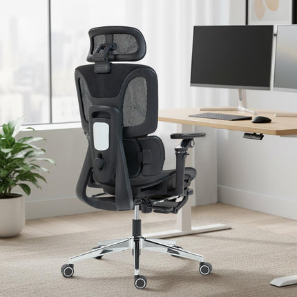 Ergonomic Office Chair, Adjustable Lumbar & Headrest, Black Mesh