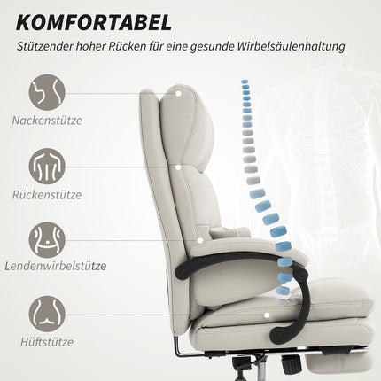 Ergonomic Office Chair, Adjustable, Lumbar Support, Light Grey