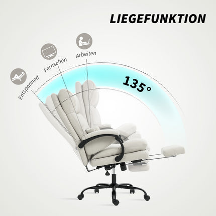Ergonomic Office Chair, Adjustable, Lumbar Support, Light Grey