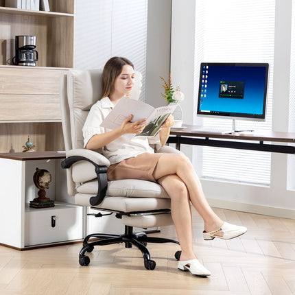 Ergonomic Office Chair, Adjustable, Lumbar Support, Light Grey