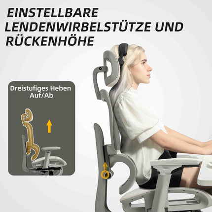 Ergonomic Office Chair, Adjustable Mesh, Armrests, Beige