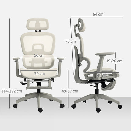 Ergonomic Office Chair, Adjustable Mesh, Armrests, Beige