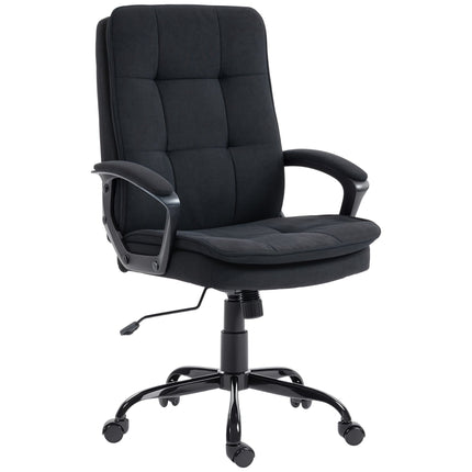 Ergonomic Office Chair, Black Fabric, Adjustable Height, Padded